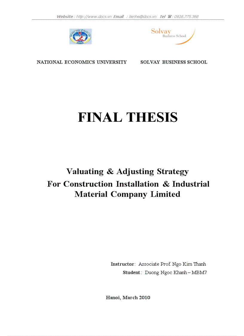 Valuating Adjusting Strategy For Construction Installation Industrial Material Company Limited