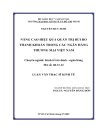 Nâng cao hiệu quả quản trị rủi ro thanh khoản trong các ngân hàng thương mại việt nam