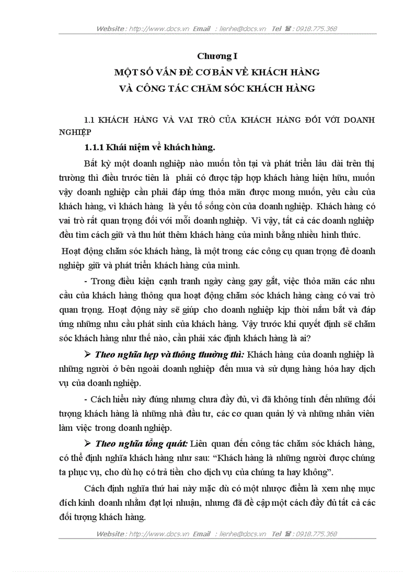 Một số vấn đề cơ bản về khách hàng và công tác chăm sóc khách hàng