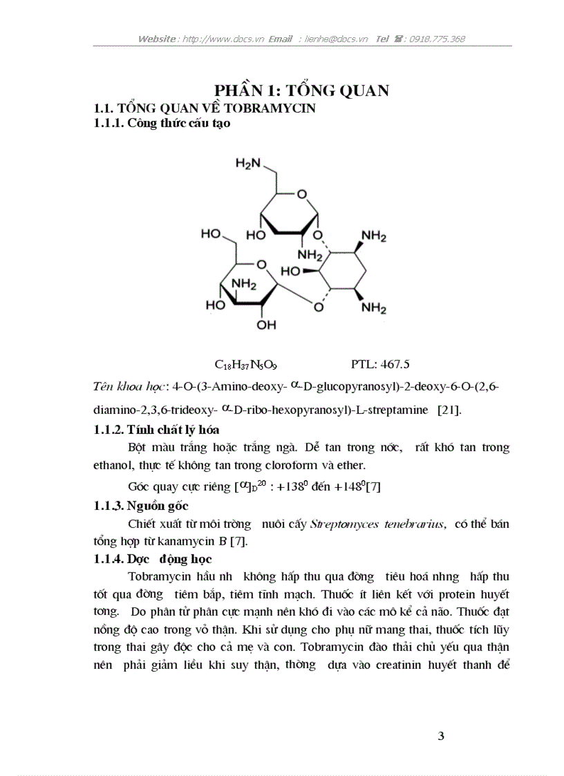 Tổng quan về tobramycin