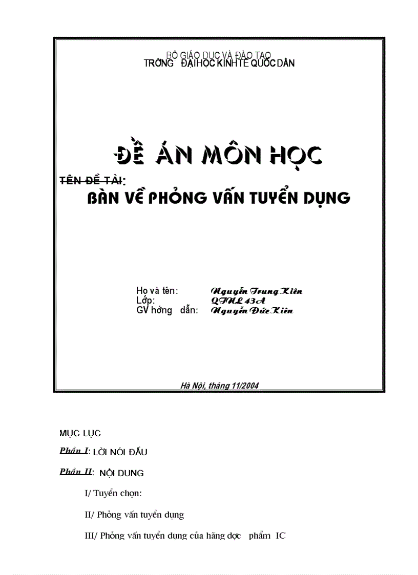 Bàn về phỏng vấn tuyển dụng