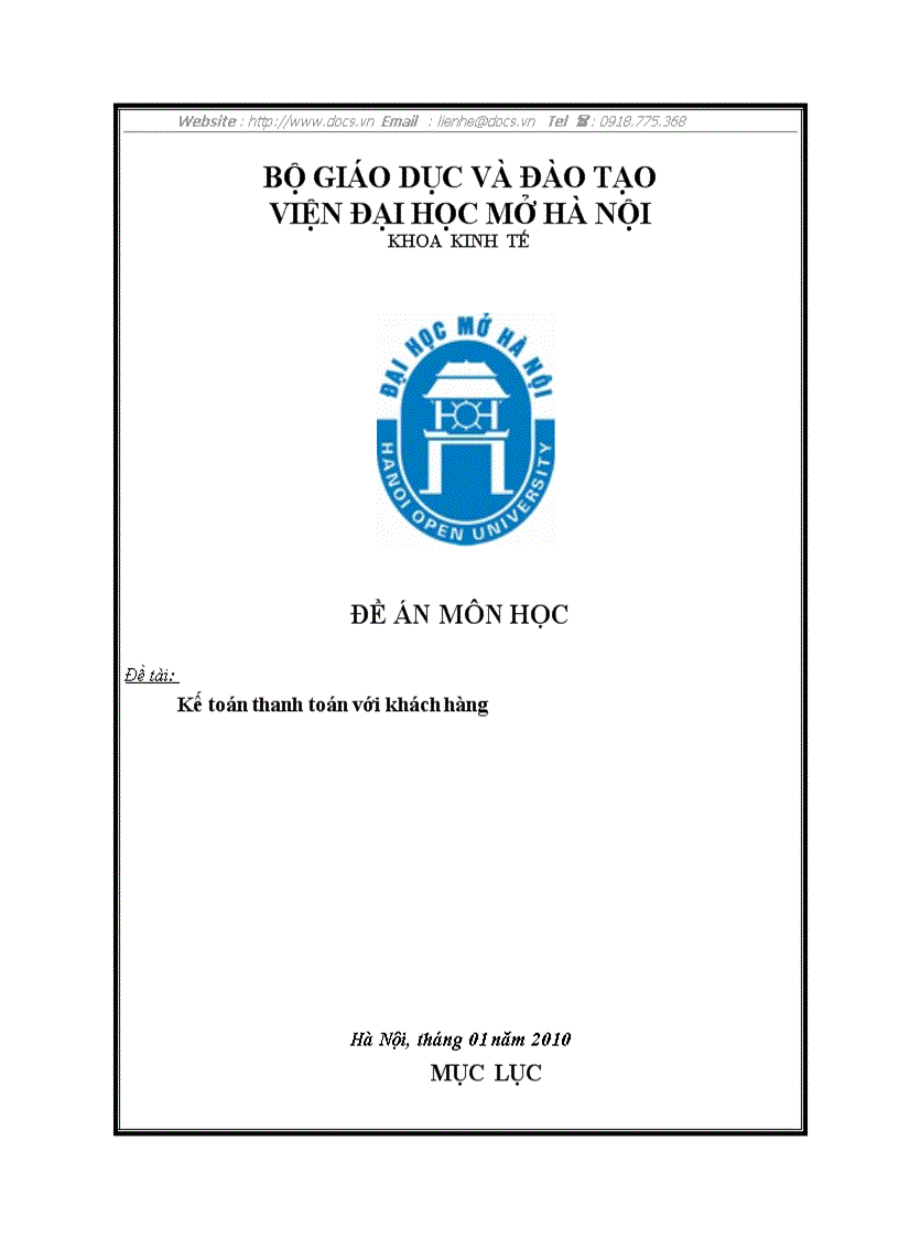 Kế toán thanh toán với khách hàng