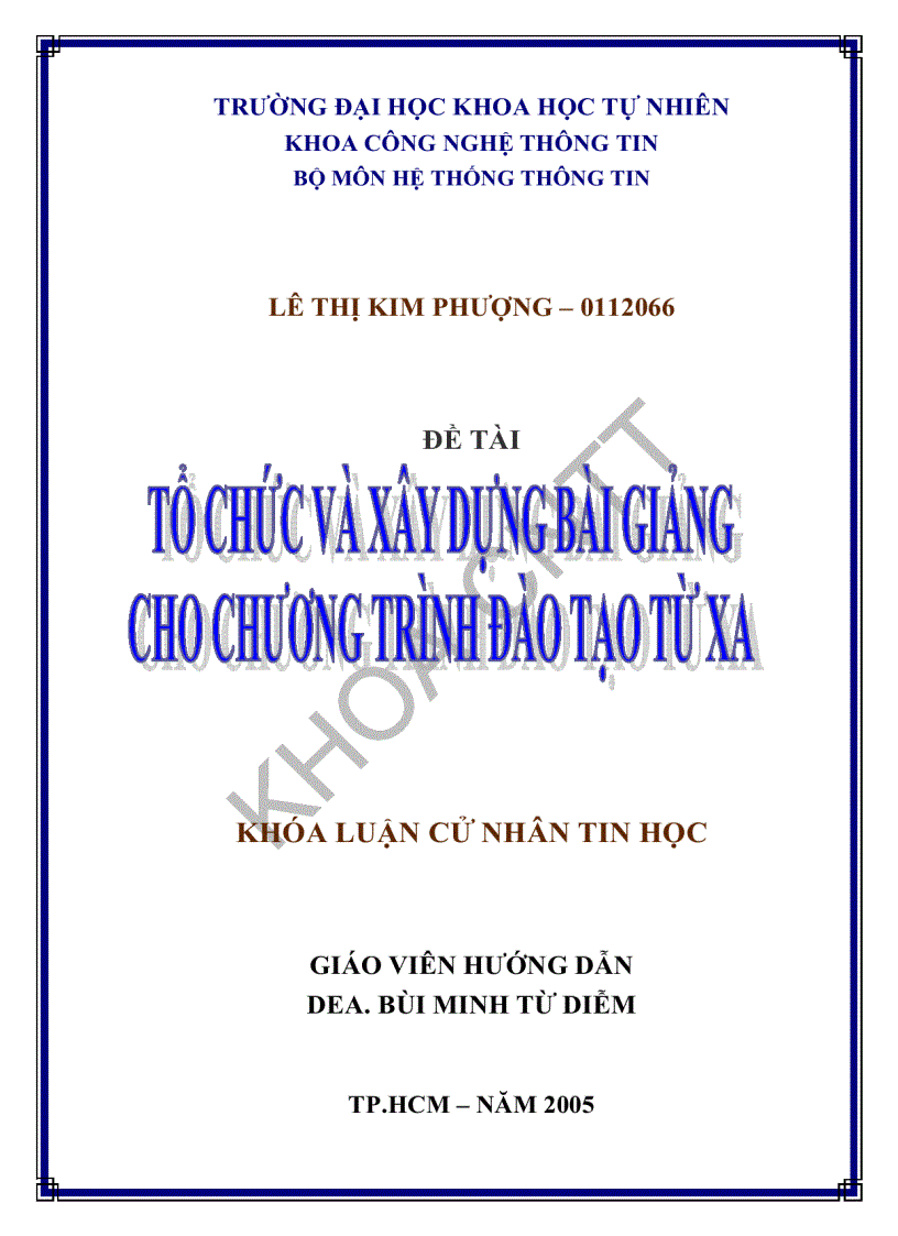 Xây dựng bài giảng cho chương trình đào tạo từ xa bằng elearning