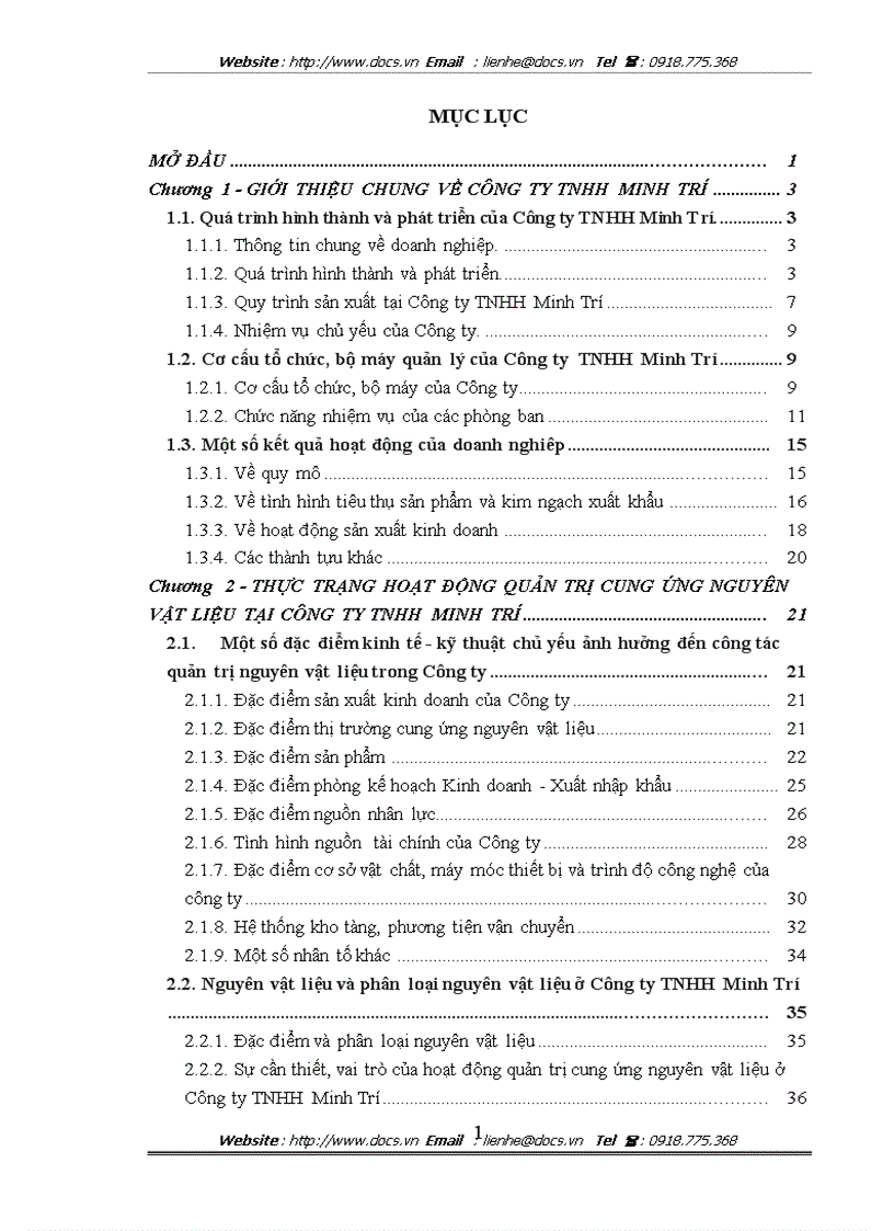 Giải pháp hoàn thiện hoạt động quản trị cung ứng nguyên vật liệu tại công ty TNHH Minh Trí