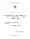 Lập kế hoạch khởi sự cho các DN vừa và nhỏ ở VN