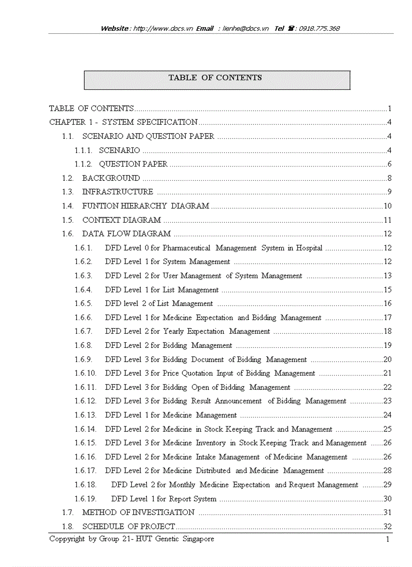 System specification