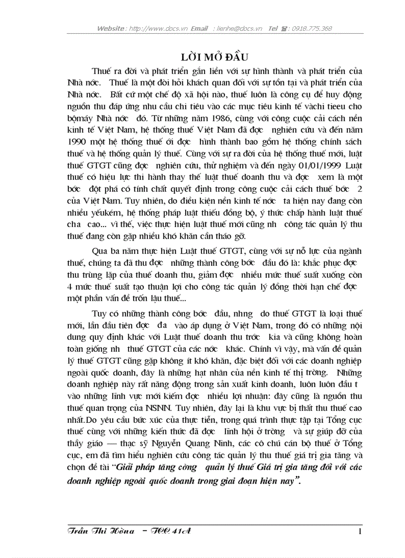 Giải pháp tăng cường quản lý thuế Giá trị gia tăng đối với các doanh nghiệp ngoài quốc doanh trong giai đoạn hiện nay