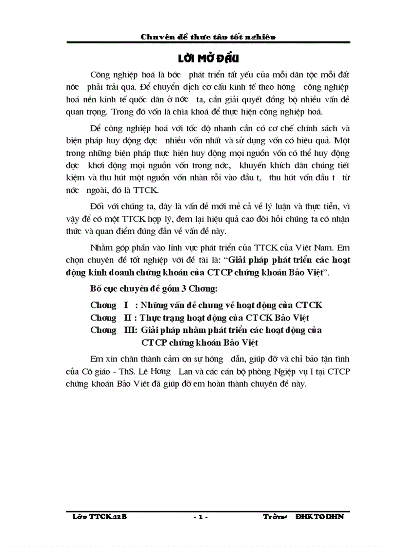 Những giải pháp nhằm phát triển các hoạt động của CTCP chứng khoán Bảo Việt