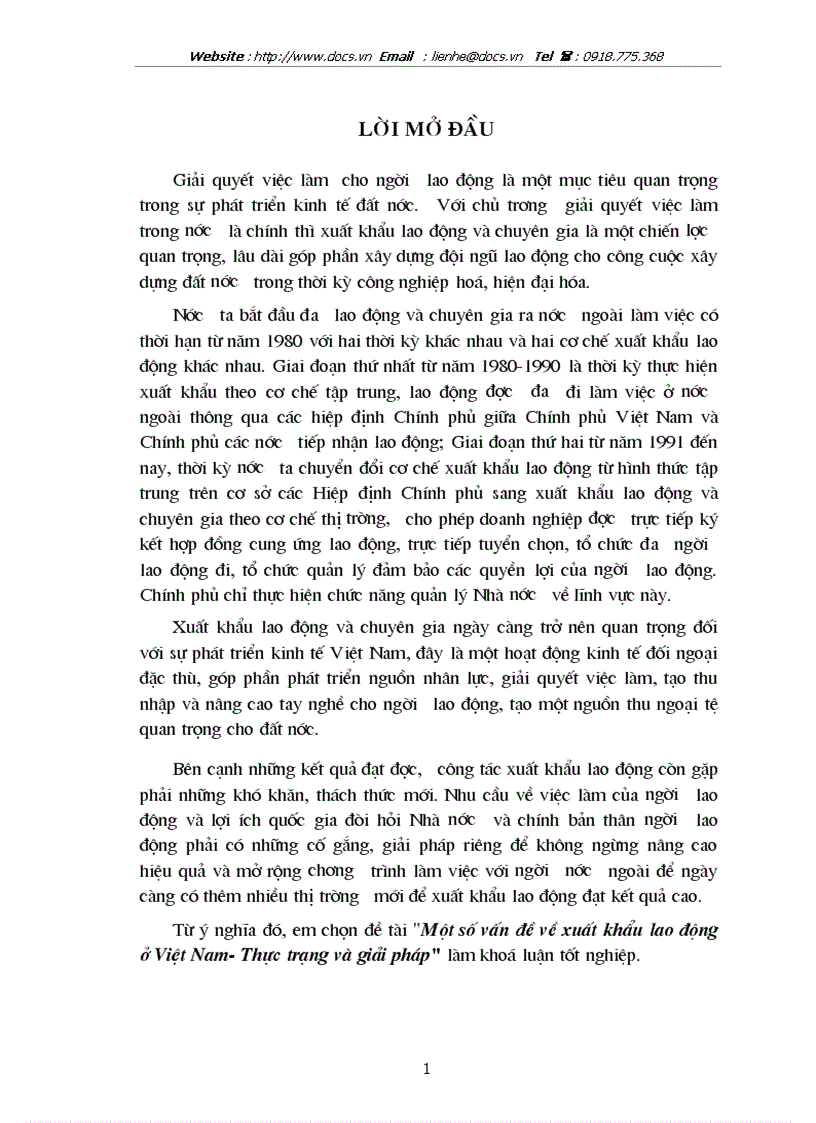 Một số vấn đề về xuất khẩu lao động ở Việt Nam Thực trạng và giải pháp