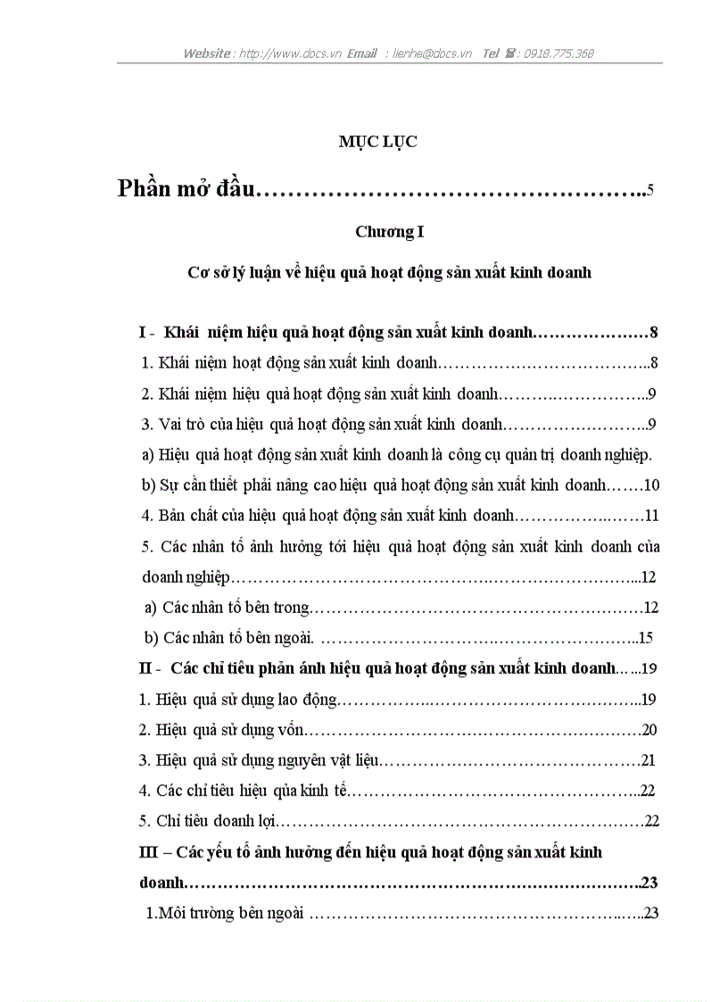 Một số giải pháp nhằm góp phần nâng cao hiệu quả hoạt động sản xuất kinh doanh của Công ty trách nhiệm hữu hạn Tùng Thắng