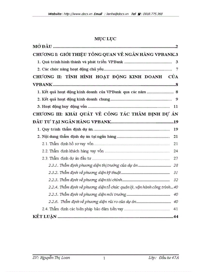 Báo cáo Tại ngânhàng NHTMCP các Doanh nghiệp Ngoài Quốc doanh VPBank lt NHa gt