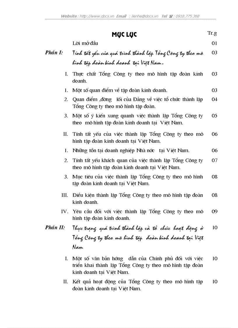 Thực trạng và giải pháp của quá trình thành lập và tổ chức hoạt động của Tổng Công ty theo mô hình tập đoàn kinh doanh
