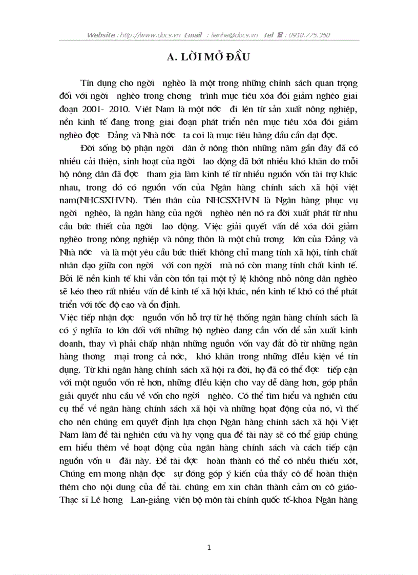 Thực trạng và giải pháp cho ngânhàng NHCSXH VN