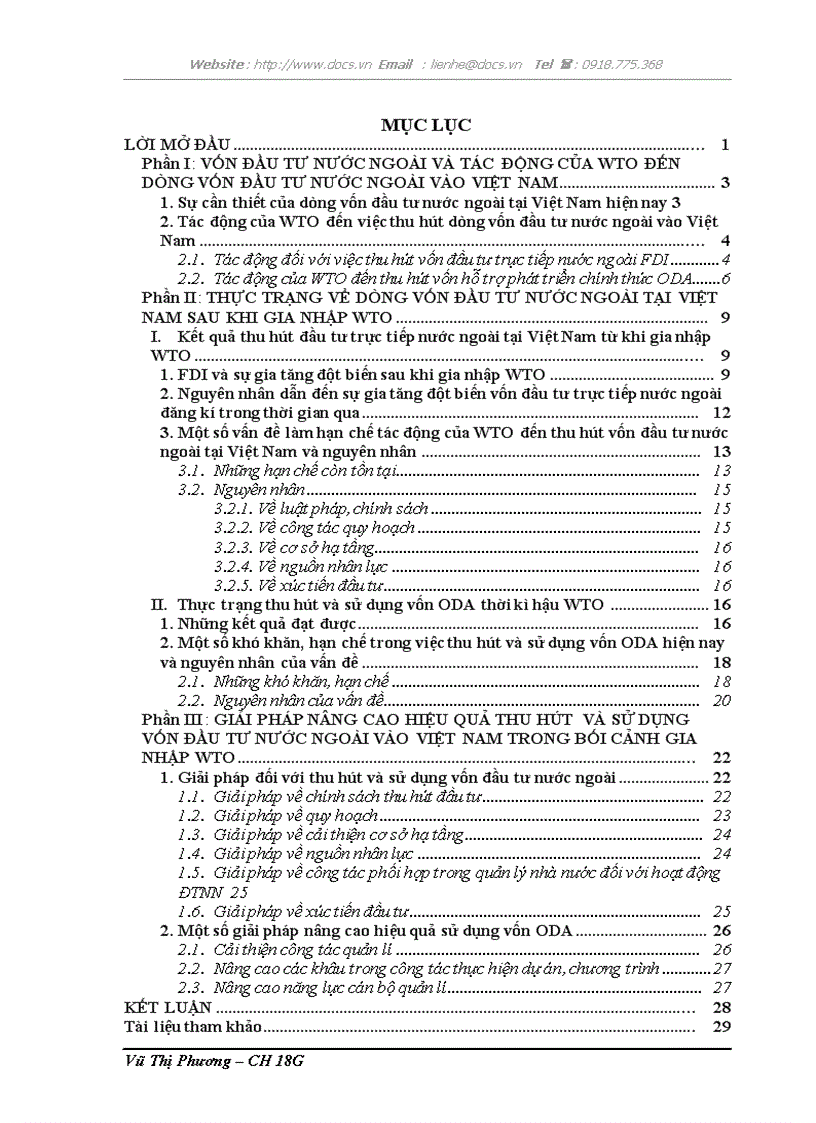 Đầu tư nước ngoài vào Việt Nam sau khi gia nhập WTO Vấn đề đặt ra và giải pháp