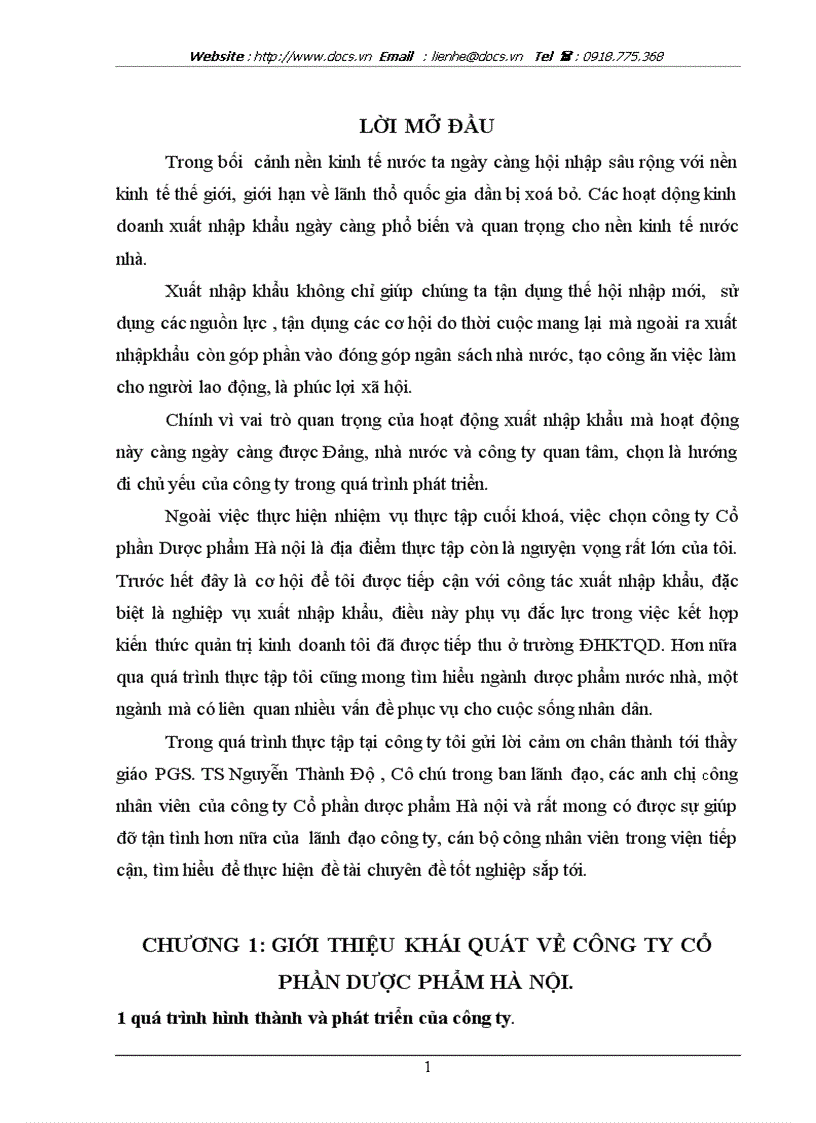 Các mặt hoạt động sản xuất kinh doanh giải pháp và phương hướng phát triển cuả Công ty cổ phần dược phẩm Hà Nội