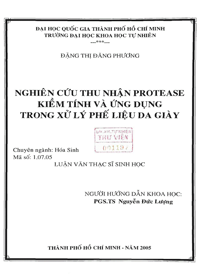 Nghiên cứu thu nhận protease kiềm tính và ứng dụng trong xử lý phế liệu da giày