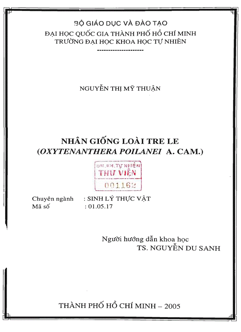 Nhân giống loài tre le oxytenanthera poilanei a Cam