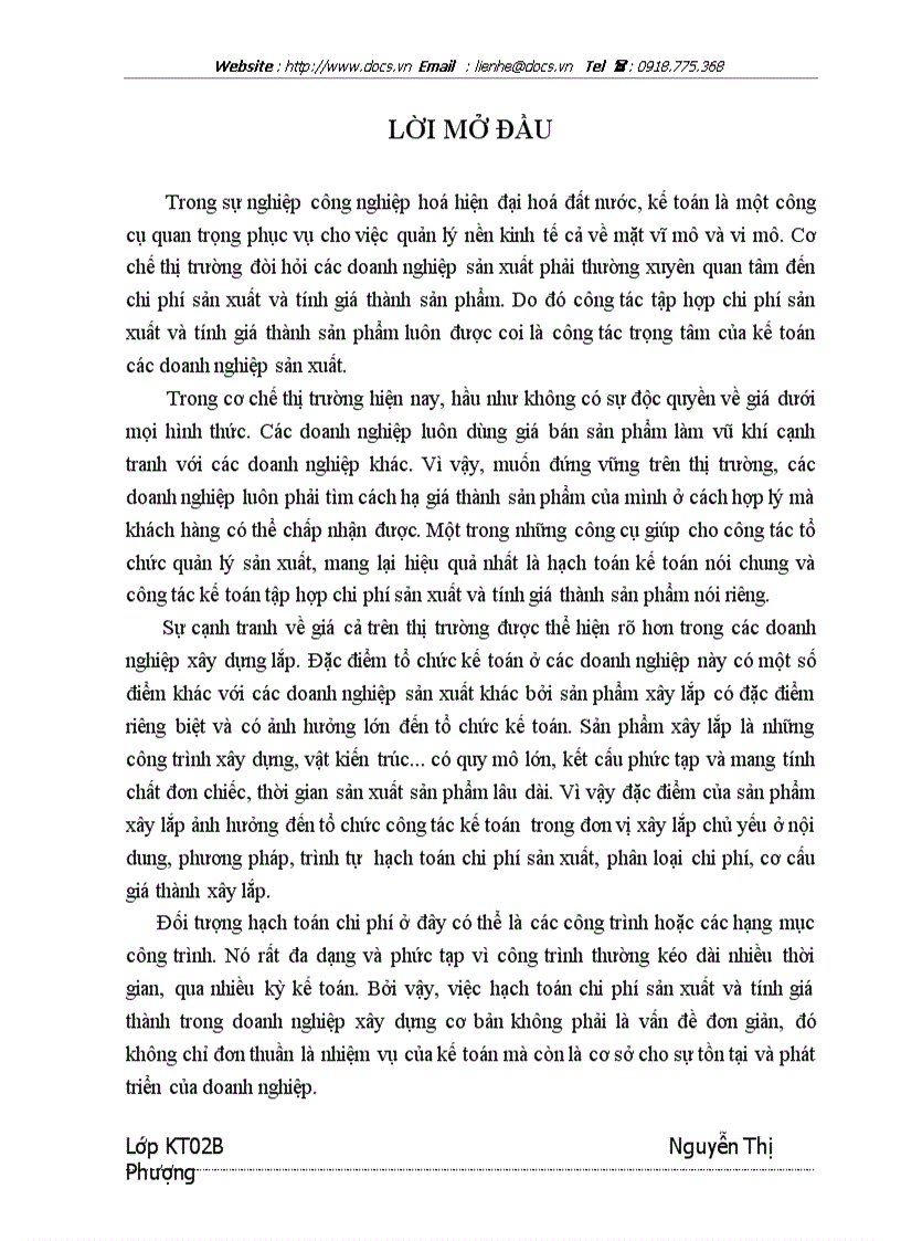 Kế toán chi phí và tính giá thành sản phẩm