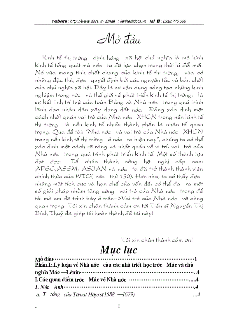 Nhà nước vai trò của Nhà nước XHCN trong nền KTTT