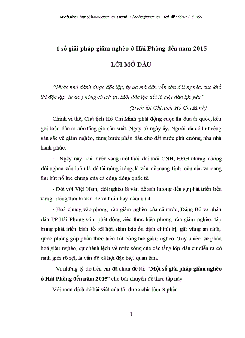 Một số giải pháp giảm nghèo ở Hải Phòng đến năm 2015