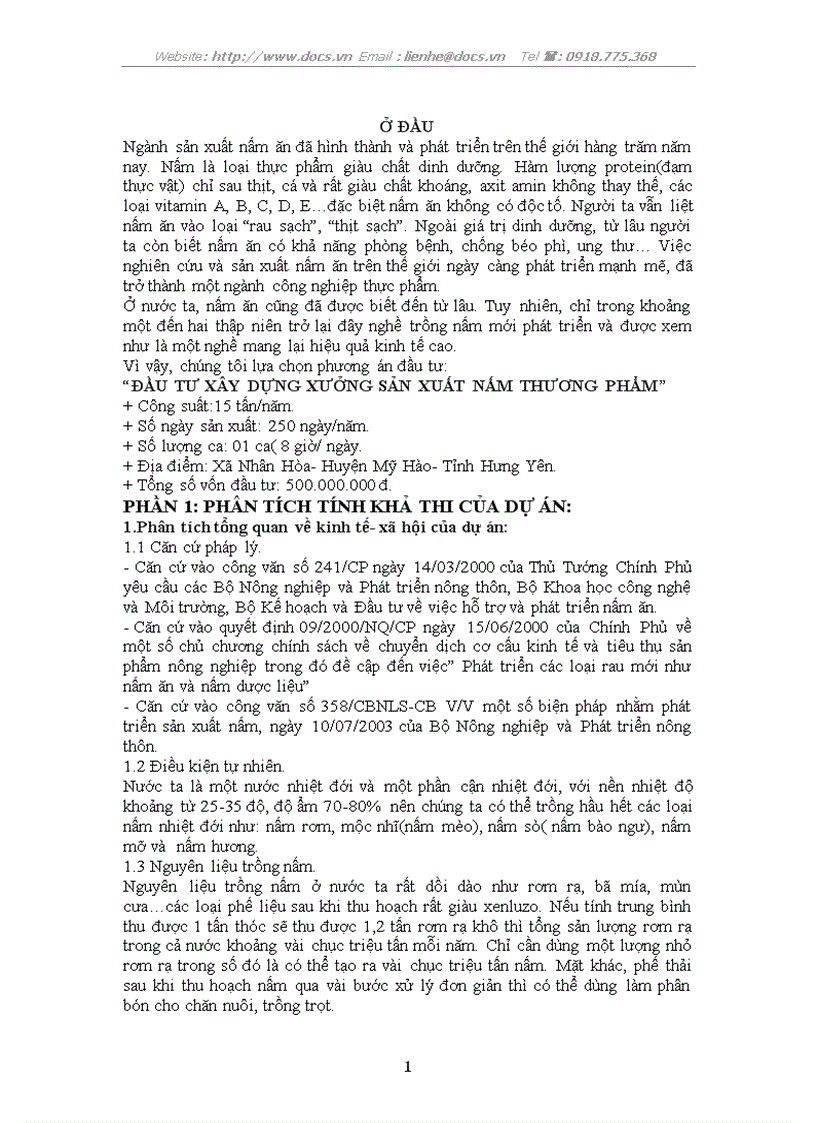 Đầu tư xây dựng xưởng sản xuất nấm thương phẩm