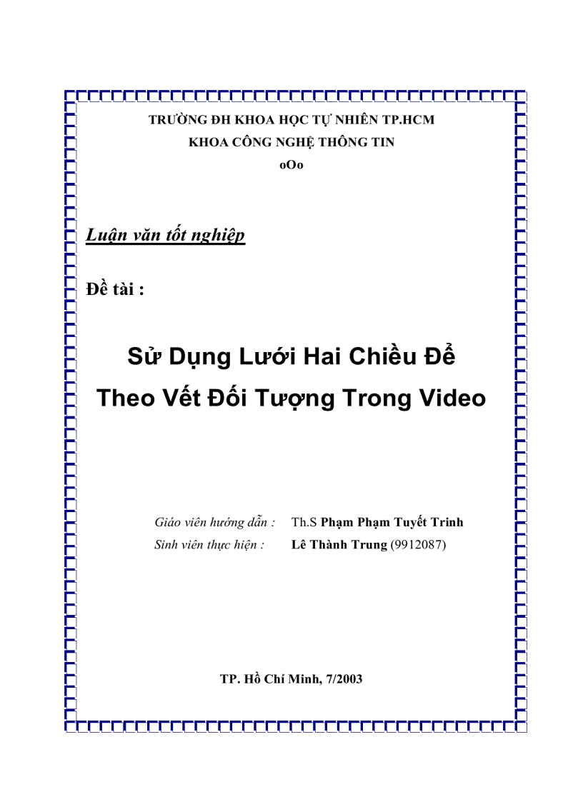 Sử dụng lưới hai chiều để theo vết đối tượng trong Video