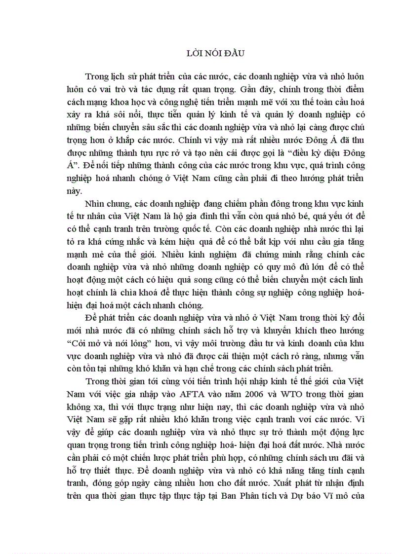 Một số ý kiến về giải pháp thúc đẩy phát triển doanh nghiệp vừa và nhỏ ở việt nam đến năm 2010