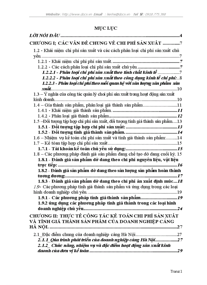 Kế Toán Chi Phí Sản Xuất Và Tính Giá Thành Sản Phẩm