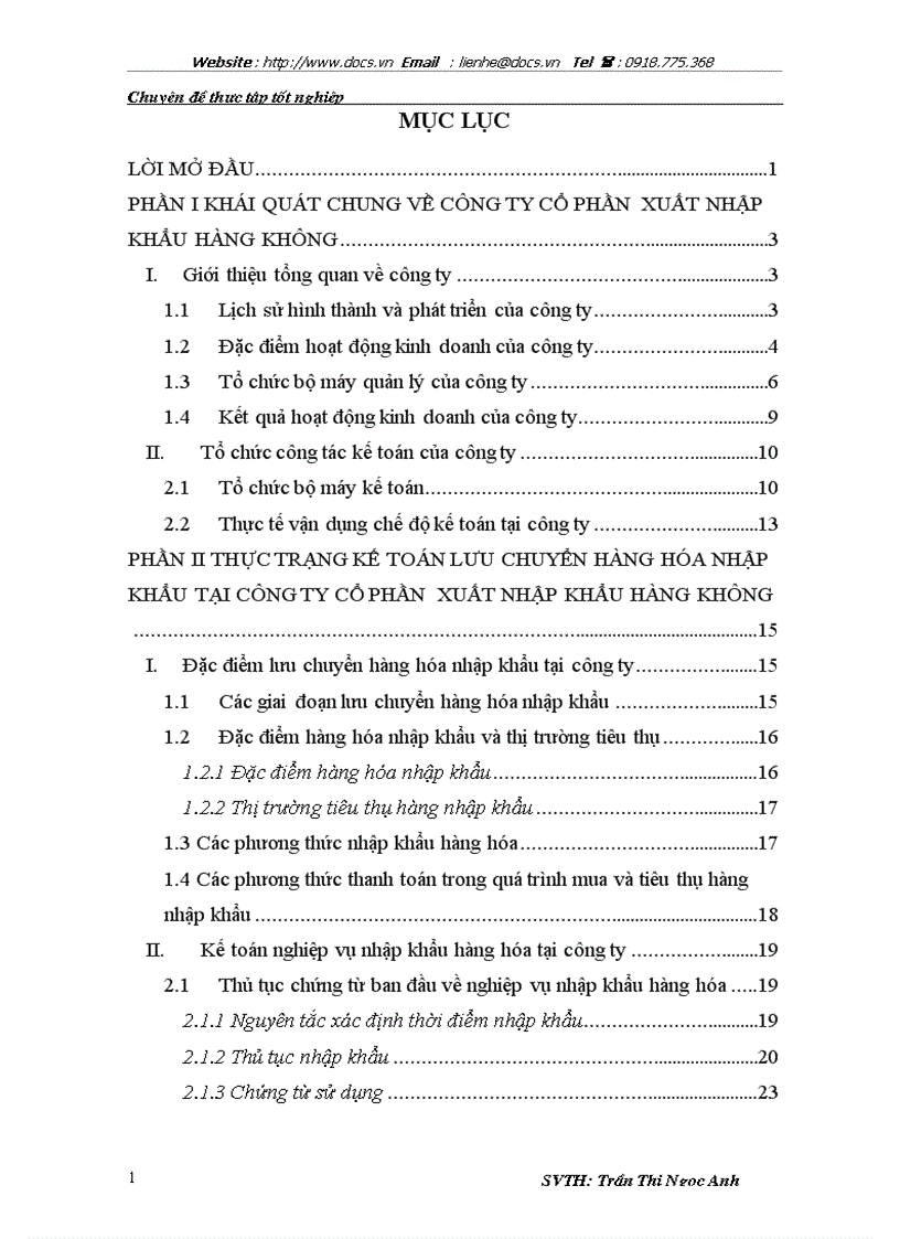 Phương hướng hoàn thiện công tác kế toán lưu chuyển hàng hóa nhập khẩu và xác định kết quả tiêu thụ hàng nhập khẩu tại công ty cổ phần xnk hàng khôn