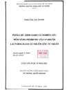 Phân lập định danh và nghiên cứu tiềm năng probiotic của vi khuẩn lactobacillus có nguồn gốc từ người