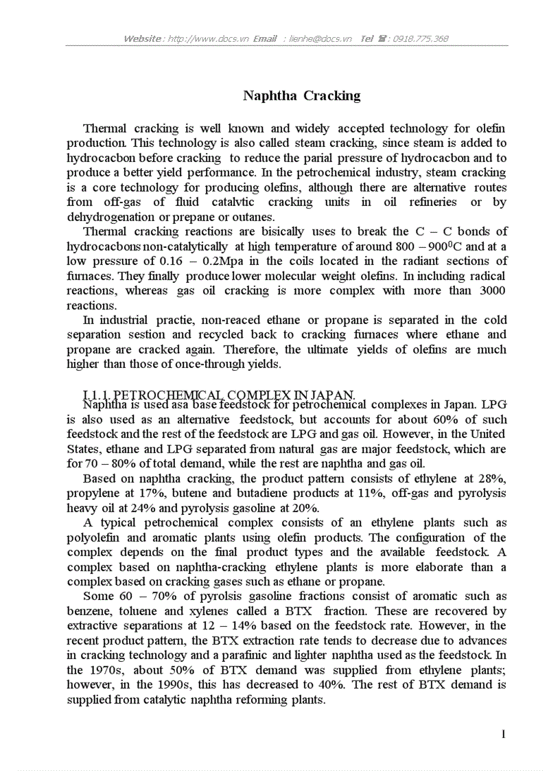Naphtha Cracking lt Eng gt