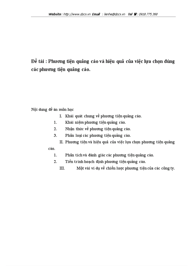 Phương tiện quảng cáo và hiệu quả của việc lựa chọn đúng các phương tiện quảng cáo