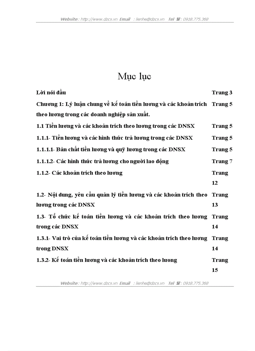 Hoàn thiện kế toán tiền lương và các khoản trích theo lương tại Xí nghiệp Phế liệu Kim loại Công ty Gang thép Thái Nguyên