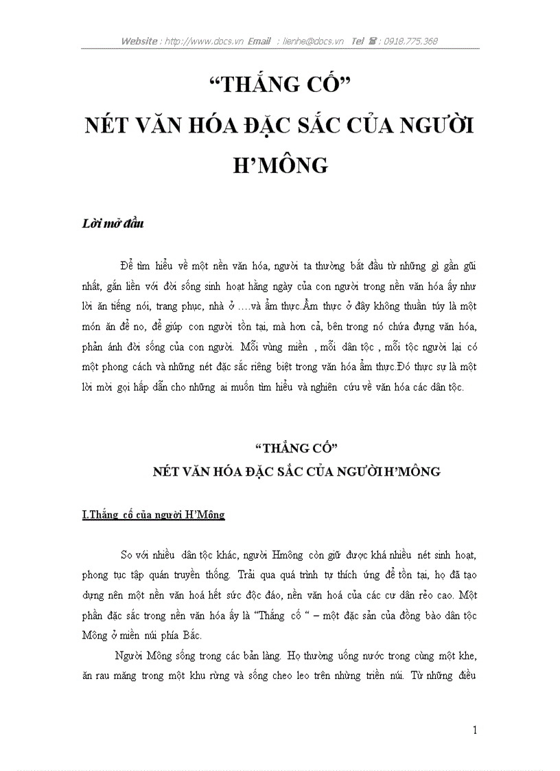 Thắng cố nét văn hóa đặc sắc của người hmông