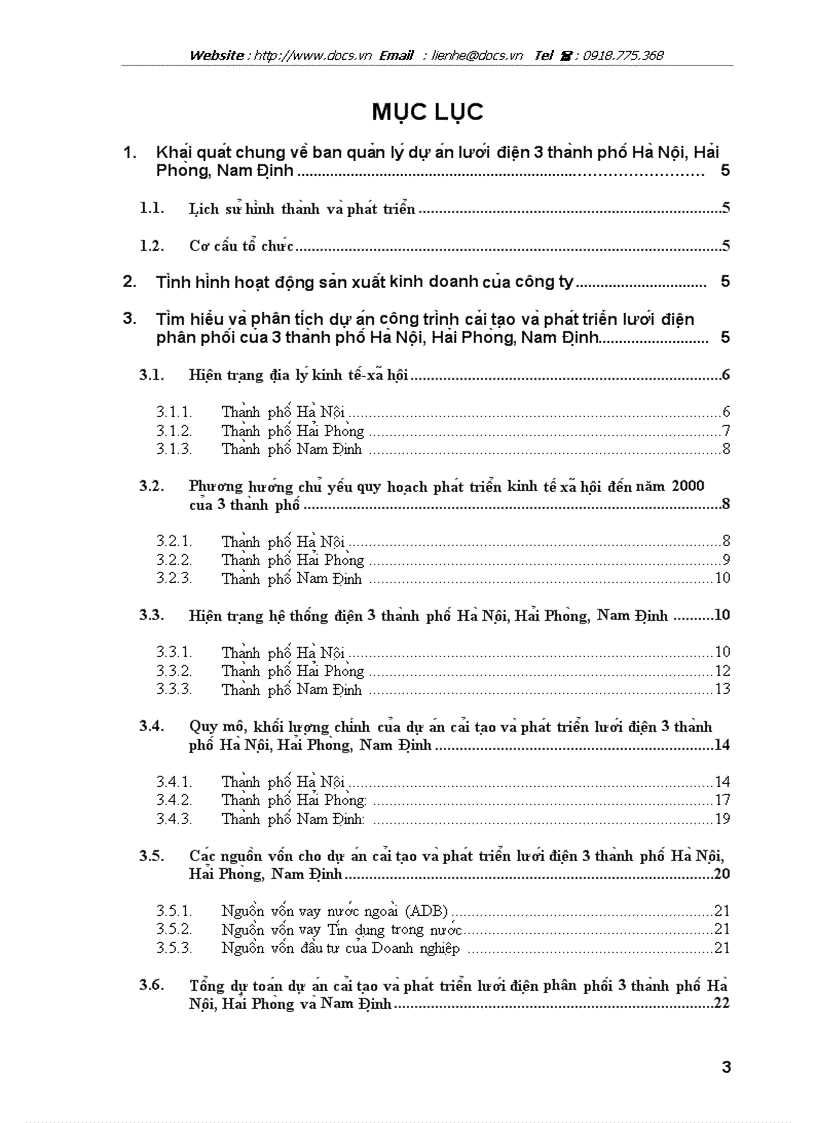Dư a n công tri nh ca i ta o va pha t triê n lươ i điê n phân phô i cu a 3 tha nh phô Ha Nô i Ha i Pho ng Nam Đi nh