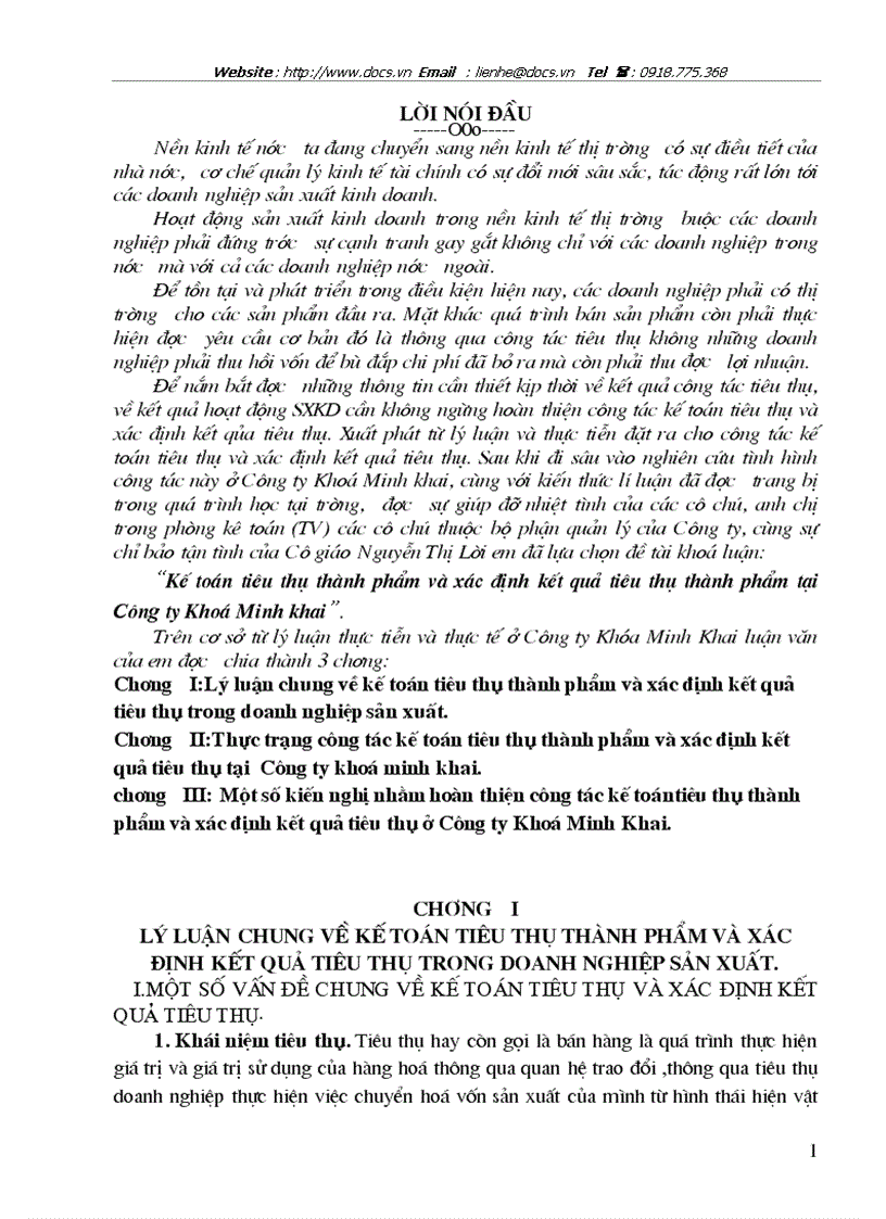 Một số kiến nghị nhằm hoàn thiện công tác kế toán tiêu thụ thành phẩm và xác định kQ tiêu thụ ở công ty Khoá Minh khai