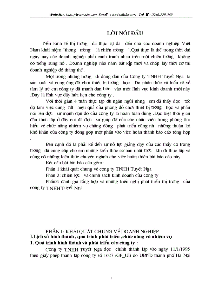Tại Công ty TNHH Tuyết Nga