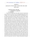 Thực trạng và một số kiến nghị nhằm hoàn thiện qui chế đấu thầu mua sắm hàng hoá áp dụng ở Công ty Cao su Sao Vàng