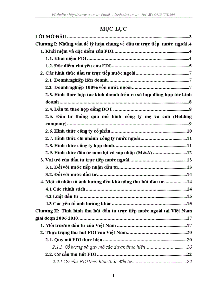 Thu hút đầu tư trực tiếp nước ngoài tại Việt Nam giai đoạn 2006 2010 Thực trạng và giải pháp