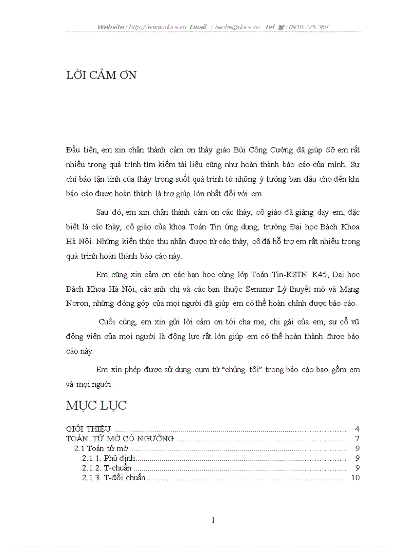 Toán tử mờ có ngưỡng