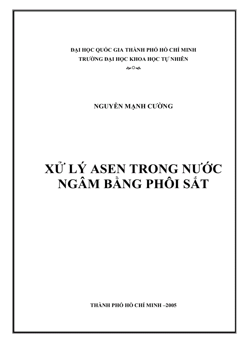 Xử lý asen trong nước ngâm bằng phôi sắt