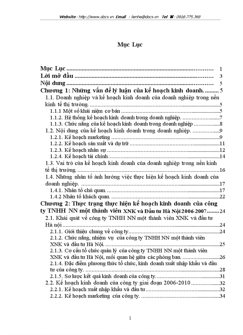 Giải pháp thực hiện kế hoạch kinh doanh của công ty TNHH NN một thành viên XNK và đầu tư Hà Nội giai đoạn 2008 2010