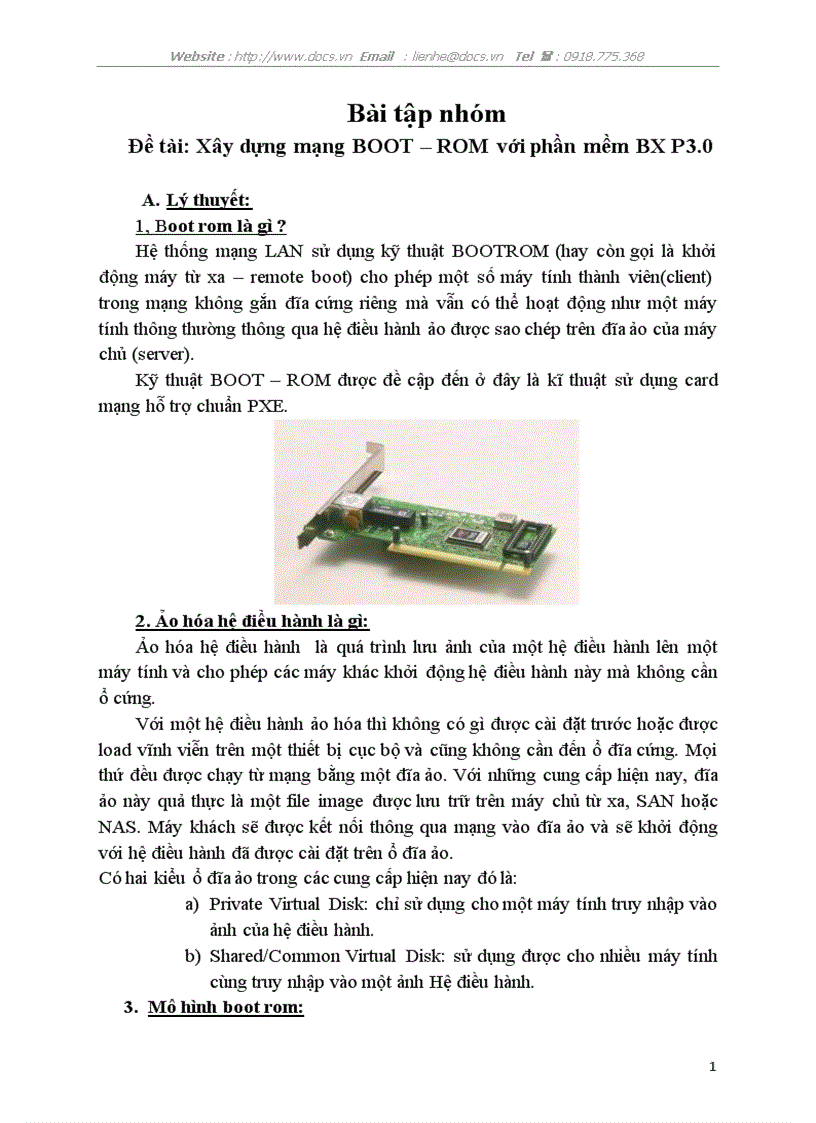 Xây dựng mạng BOOT ROM với phần mềm BX P3 0