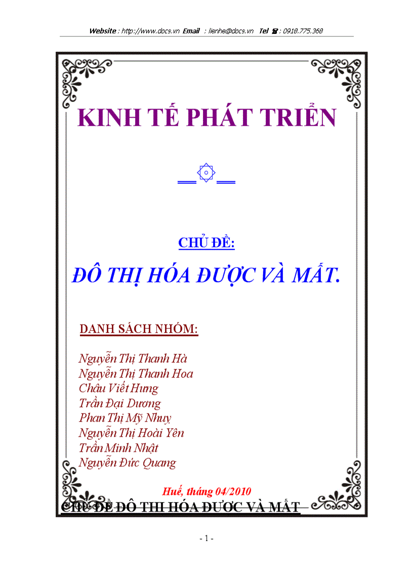 Đô thị hóa được và mất
