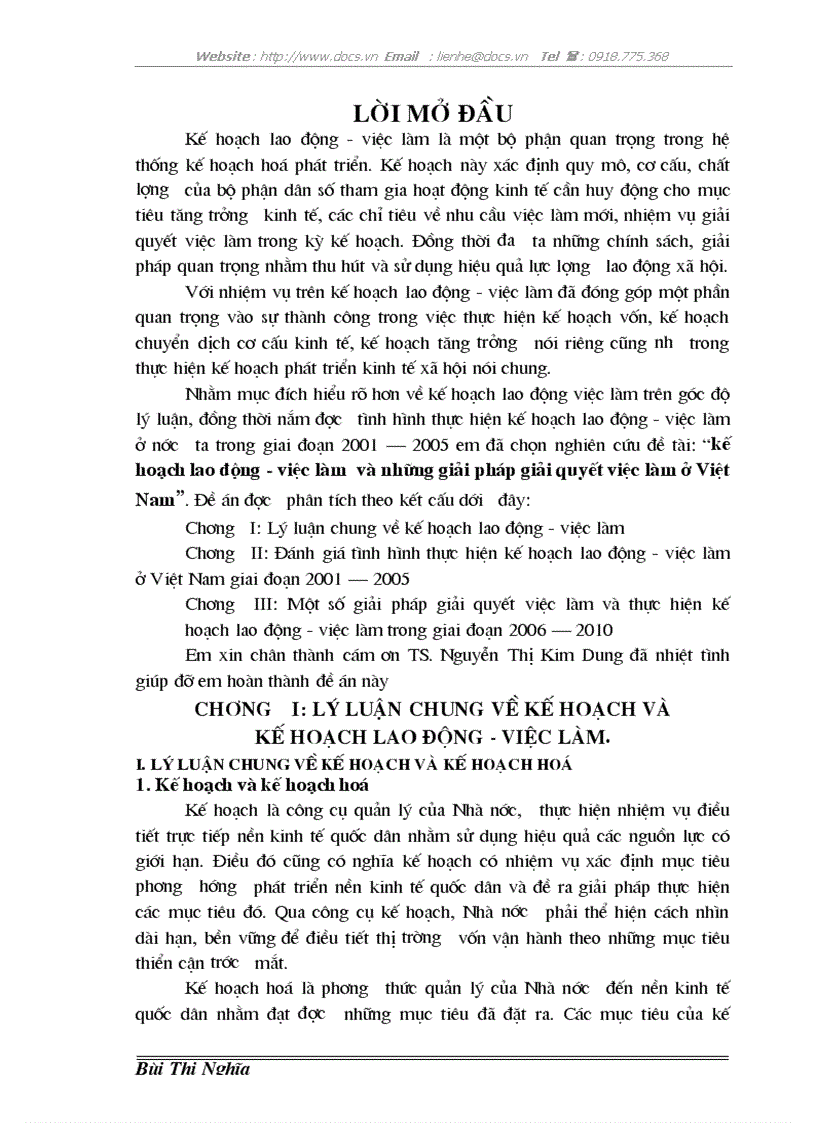 Kế hoạch lao động việc làm và những giải pháp giải quyết việc làm ở Việt Nam