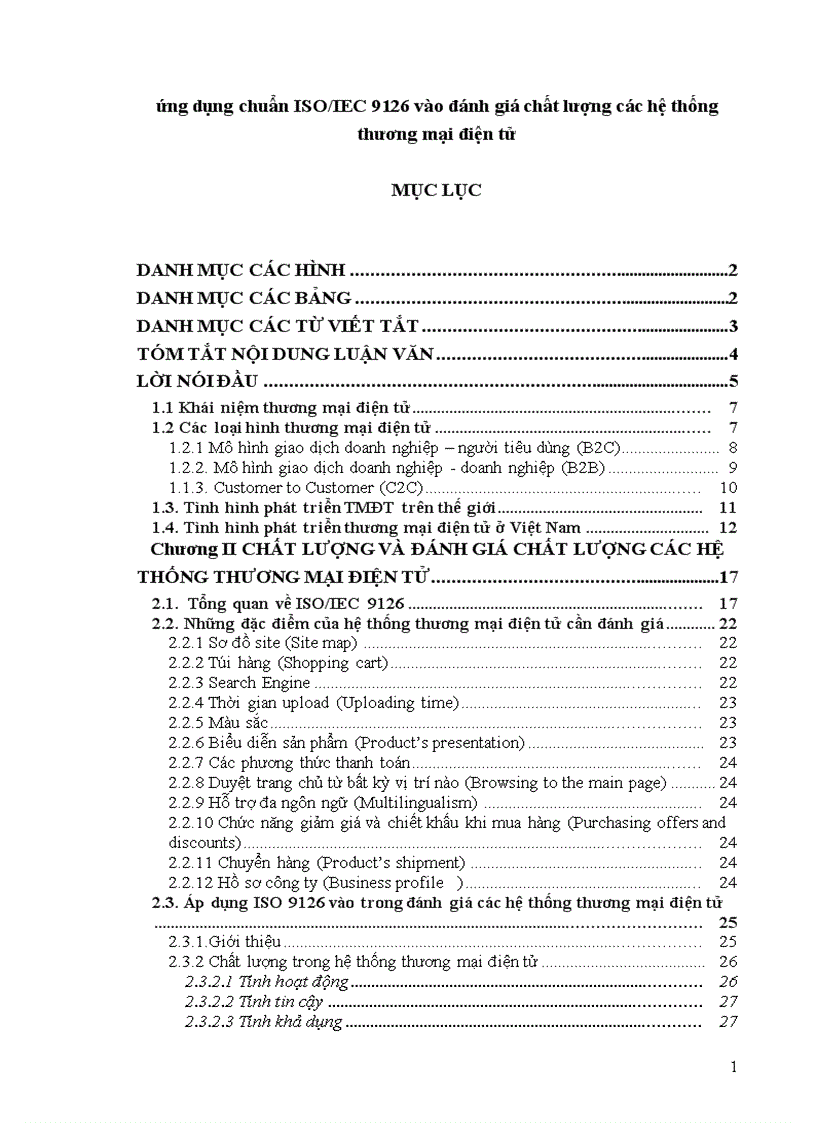 Ứng dụng chuẩn ISO IEC 9126 vào đánh giá chất lượng các hệ thống thương mại điện tử