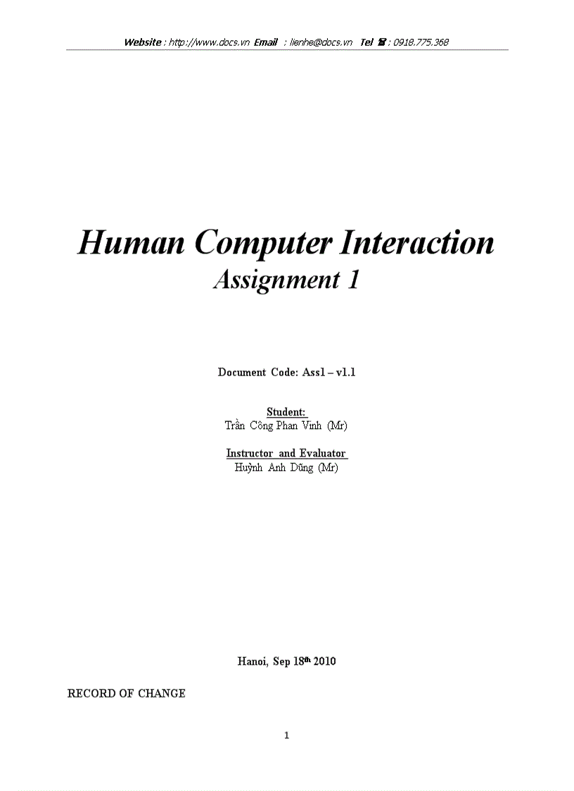 Human Computer Interaction