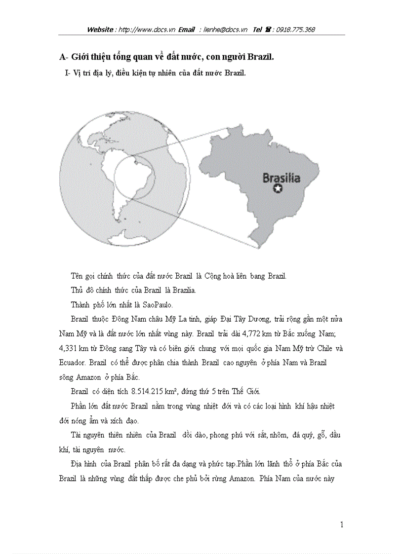 Nền kinh tế đất nước Brazil