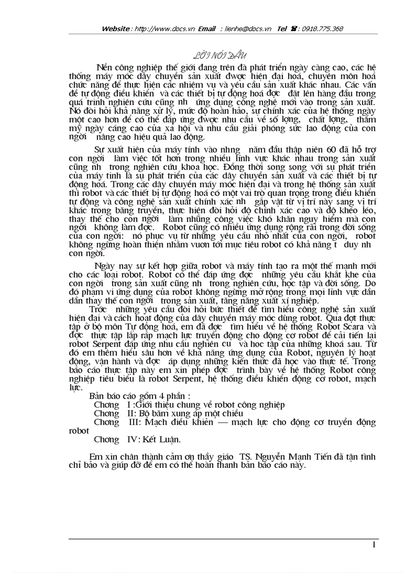 Về hệ thống Robot Scara