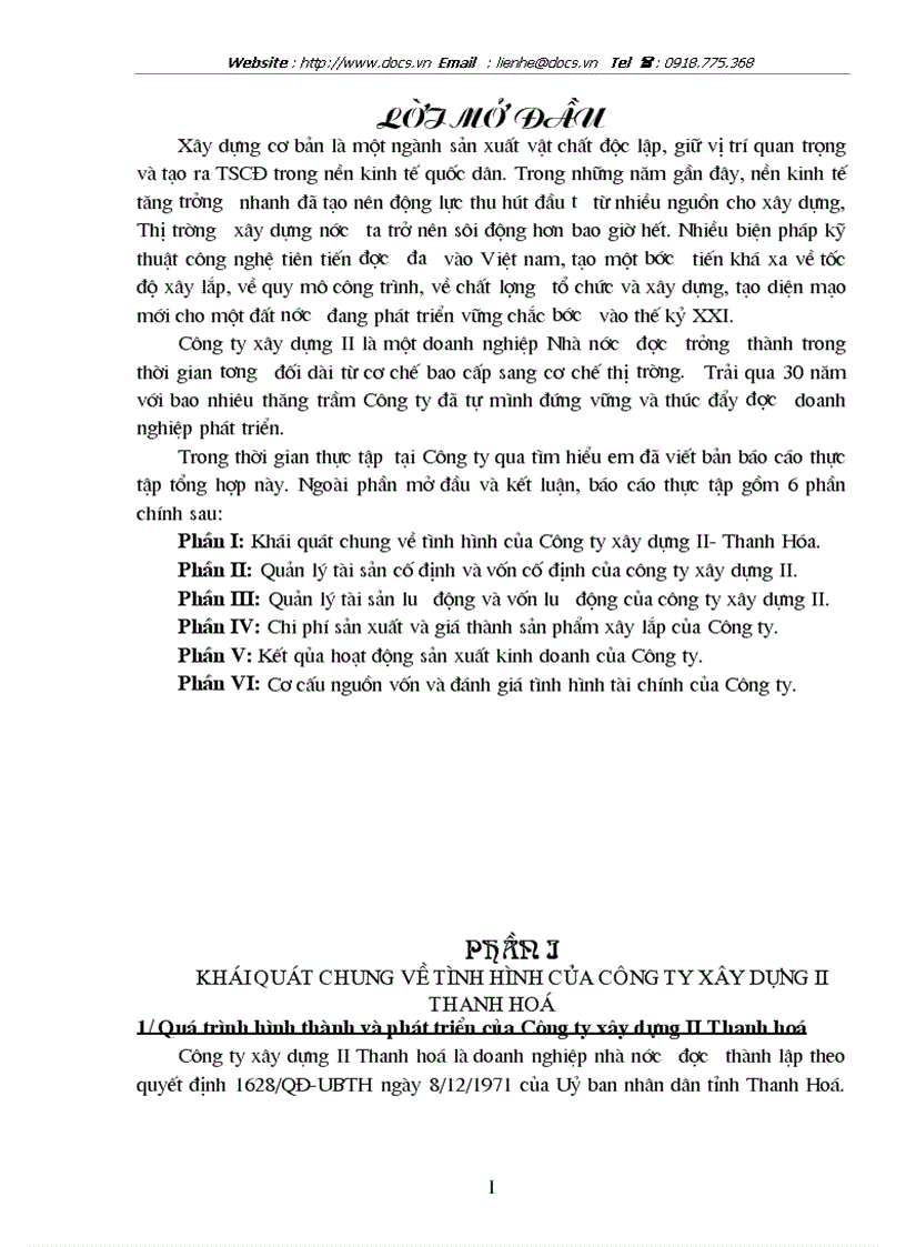 Tại Công ty Xây dựng 2 Thanh Hoá